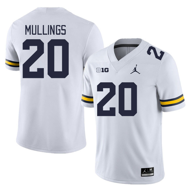 Michigan Wolverines #20 Kalel Mullings College Football Jerseys Stitched Sale-White